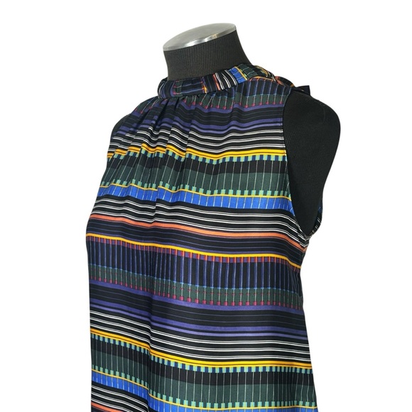 LOFT – Striped Sleeveless Mock Neck Top – Medium - Picture 8 of 11